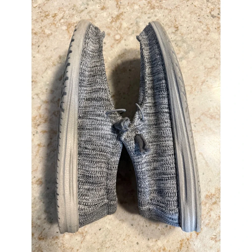 Hey Dude Wally B Sox Grey Knit Slip On Loafers Mens 11 111033000